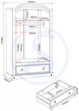 Click Here To Enlarge This Photo Of Corona 2 door 1 drawer wardrobe