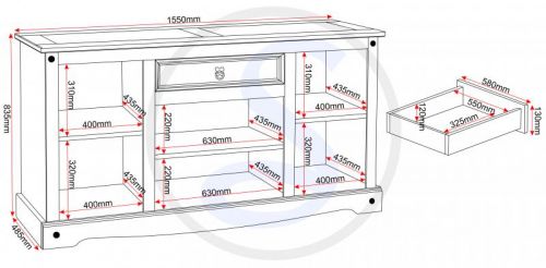 Click Here To Enlarge This Photo Of Corona 4 door 1 drawer sideboard