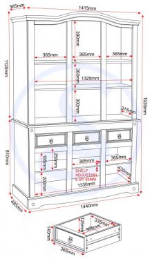Click Here To Enlarge This Photo Of Corona 4"6 buffet hutch