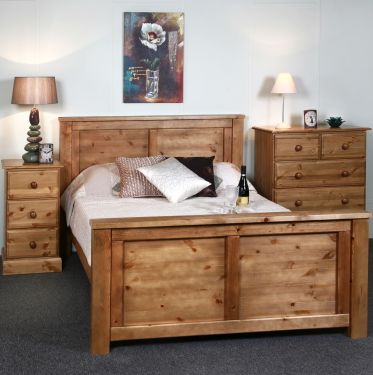 Click Here To Enlarge This Photo Of Chunky panel 5ft king size high foot end bed frame