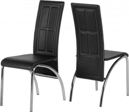 Click Here To Enlarge This Photo Of A3 Chair in Black Faux Leather/Chrome