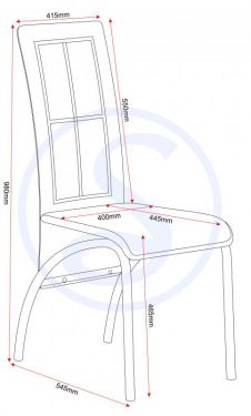 Click Here To Enlarge This Photo Of A3 Chair in Black Faux Leather/Chrome