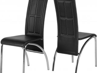 A3 Chair in Black Faux Leather/Chrome