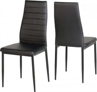 Click Here To Enlarge This Photo Of Abbey Chair in Black or White Faux Leather