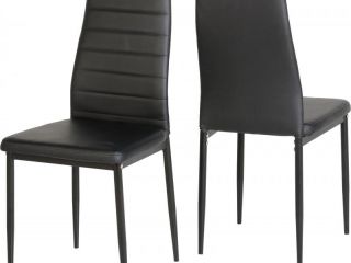 Abbey Chair in Black or White Faux Leather