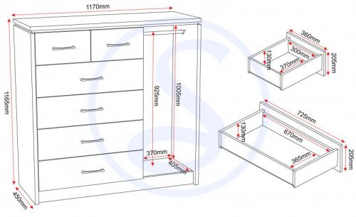 Click Here To Enlarge This Photo Of Charles 1 Door 6 Drawer Chest