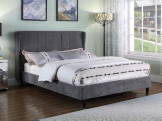 Amelia 5ft King Size Dark Grey Fabric Bed Frame.