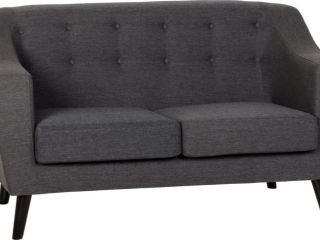 Ashley 2 Seater Sofa in Dark Grey Fabric.