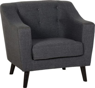 Click Here To Enlarge This Photo Of Ashley Chair in Dark Grey Fabric.