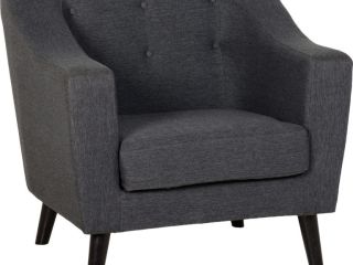 Ashley Chair in Dark Grey Fabric.