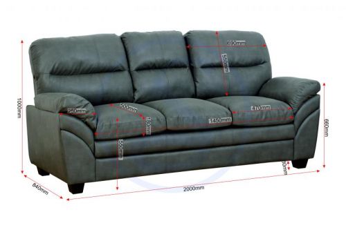 Click Here To Enlarge This Photo Of Capri 3+2 Suite in Grey Faux Leather.