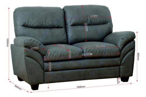 Click Here To Enlarge This Photo Of Capri 3+2 Suite in Grey Faux Leather.