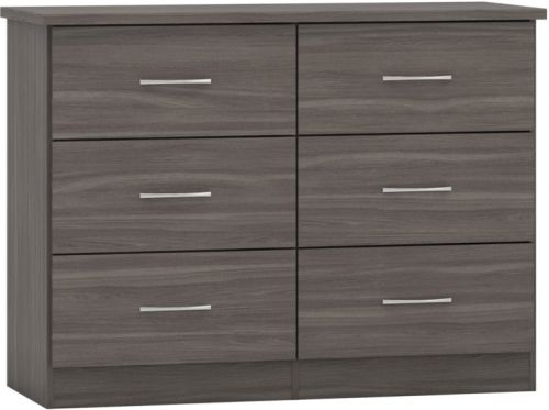 Click Here To Enlarge This Photo Of Nevada 6 Drawer Chest in Grey/Oyster or white Gloss.