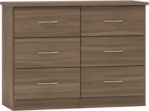 Click Here To Enlarge This Photo Of Nevada 6 Drawer Chest in Grey/Oyster or white Gloss.