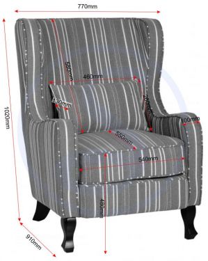 Click Here To Enlarge This Photo Of Sherborne Fireside Chair in Beige Stripe.