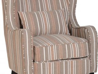 Sherborne Fireside Chair in Beige Stripe.