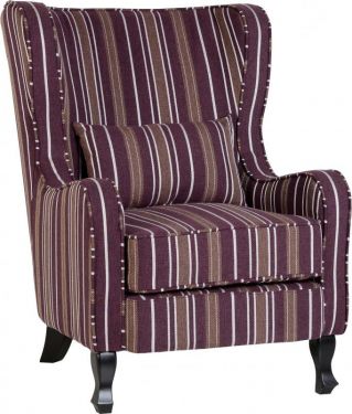 Click Here To Enlarge This Photo Of Sherborne Fireside Chair in Burgundy Stripe.
