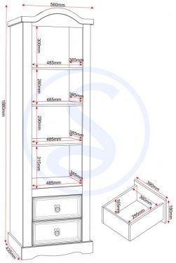 Click Here To Enlarge This Photo Of Corona 1 Door 2 Drawer Glass Display Unit