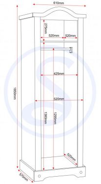Click Here To Enlarge This Photo Of Corona 1 Door Wardrobe