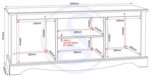 Click Here To Enlarge This Photo Of Corona 2 Door 1 Shelf Flat Screen TV Unit