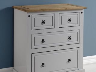 Corona 2+2 Drawer Chest in Grey or white
