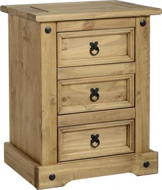 Click Here To Enlarge This Photo Of Corona 3 Drawer Bedside Chest