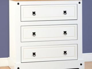 Corona 3 Drawer Chest in White or grey