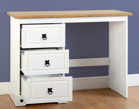 Click Here To Enlarge This Photo Of Corona 3 Drawer Dressing Table in Grey or white