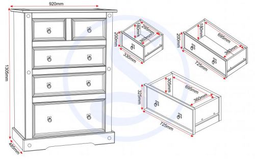 Click Here To Enlarge This Photo Of Corona 3+2 Drawer Chest