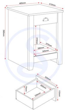 Click Here To Enlarge This Photo Of Ludlow 1 Drawer 1 Door Bedside Cabinet 