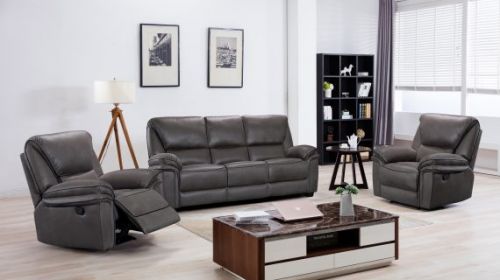 Click Here To Enlarge This Photo Of Boston Grey Fabric Recliner