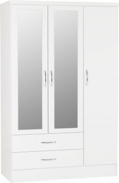Click Here To Enlarge This Photo Of Nevada 3 Door 2 Drawer Mirrored Wardrobe