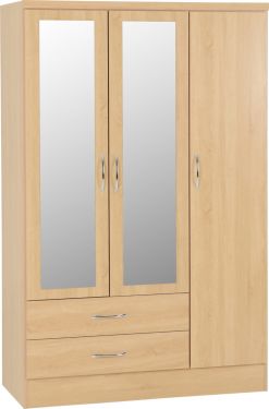 Click Here To Enlarge This Photo Of Nevada 3 Door 2 Drawer Mirrored Wardrobe