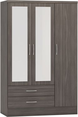 Click Here To Enlarge This Photo Of Nevada 3 Door 2 Drawer Mirrored Wardrobe