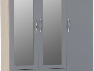 Nevada 3 Door 2 Drawer Mirrored Wardrobe