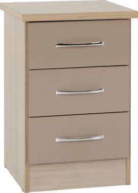 Click Here To Enlarge This Photo Of Nevada 3 Drawer Bedside Chest