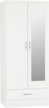 Click Here To Enlarge This Photo Of Nevada Mirrored 2 Door 1 Drawer Wardrobe 