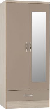 Click Here To Enlarge This Photo Of Nevada Mirrored 2 Door 1 Drawer Wardrobe 