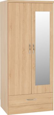Click Here To Enlarge This Photo Of Nevada Mirrored 2 Door 1 Drawer Wardrobe 