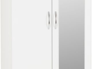 Nevada Mirrored 2 Door 1 Drawer Wardrobe 