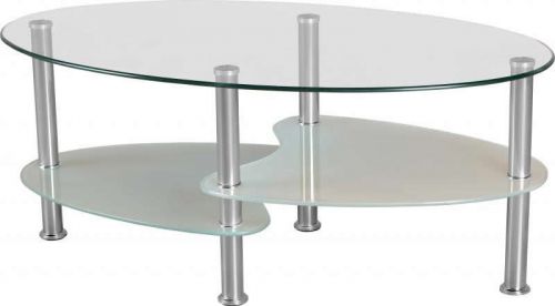Click Here To Enlarge This Photo Of Cara Coffee Table in Black Glass/Silver