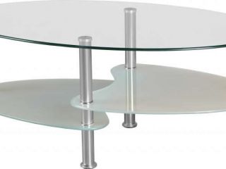 Cara Coffee Table in Black Glass/Silver