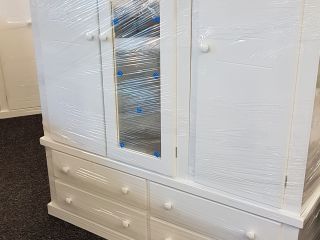 pine 3 door 4 drawer wardrobe.