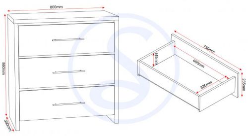 Click Here To Enlarge This Photo Of Seville 3 drawer chest