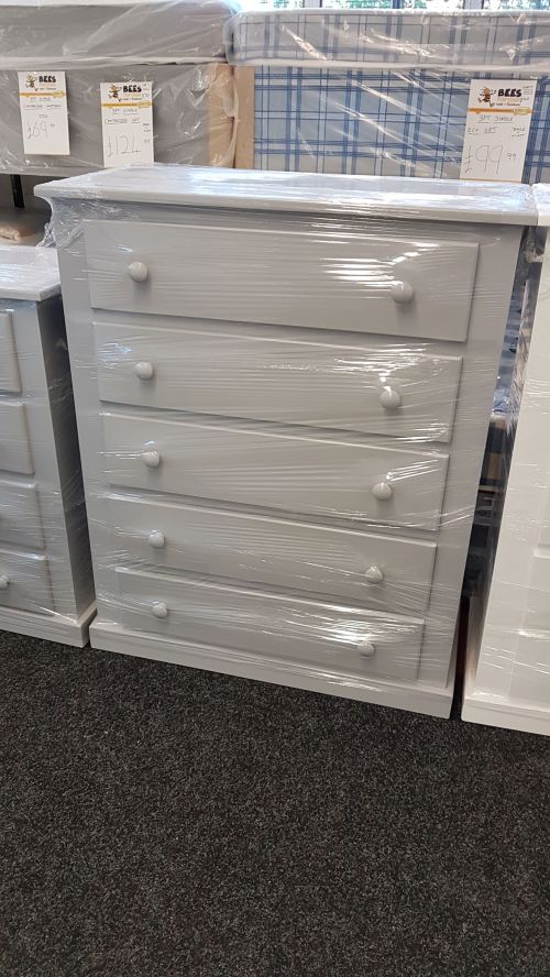 Click Here To Enlarge This Photo Of pine 5 drawer chest.
