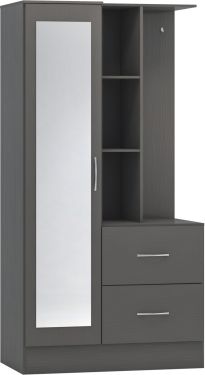 Click Here To Enlarge This Photo Of Nevada Mirrored Open Shelf Wardrobe.