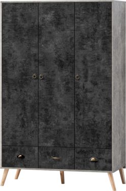 Click Here To Enlarge This Photo Of Nordic 3 Door 3 Drawer Wardrobe.