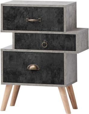 Click Here To Enlarge This Photo Of Nordic 2 Drawer Bed Side.