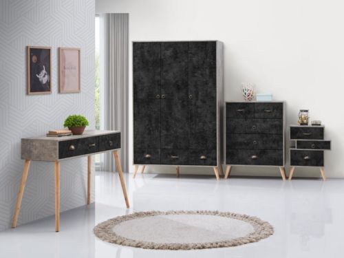 Click Here To Enlarge This Photo Of Nordic 2 Drawer Bed Side.