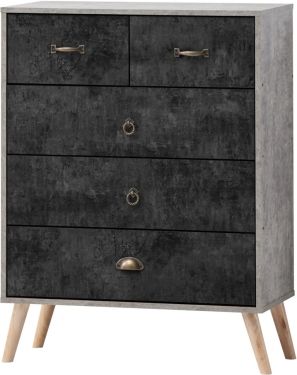 Click Here To Enlarge This Photo Of Nordic 3+2 Drawer Chest.